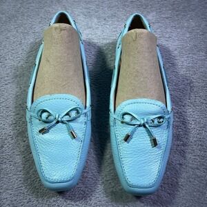Talbots Women's Leather Aqua Blue Loafers Driving Moccasins Boat 7M Shoes Casual